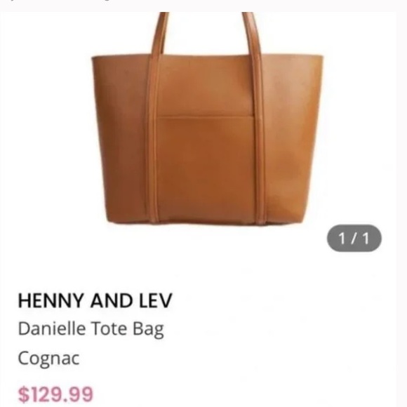 NWT Henny & Lev Danielle Tote-Cognac - Picture 2 of 15